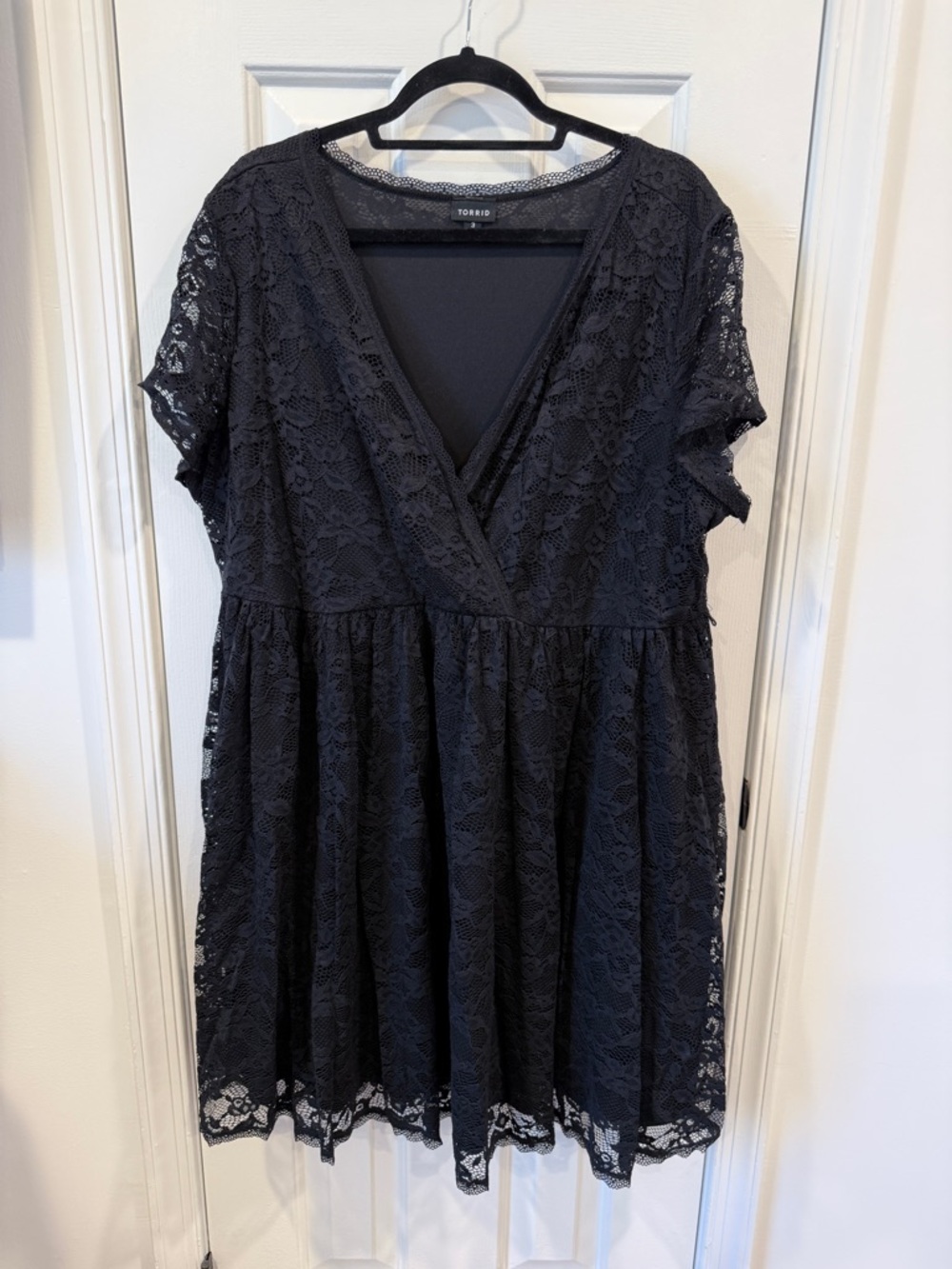 torrid Black Lace Surplice Babydoll Dress